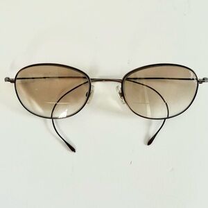 Vintage Calvin Klein Wire Rimless Round Glasses 80s Bronze Spectacles Japan Rare